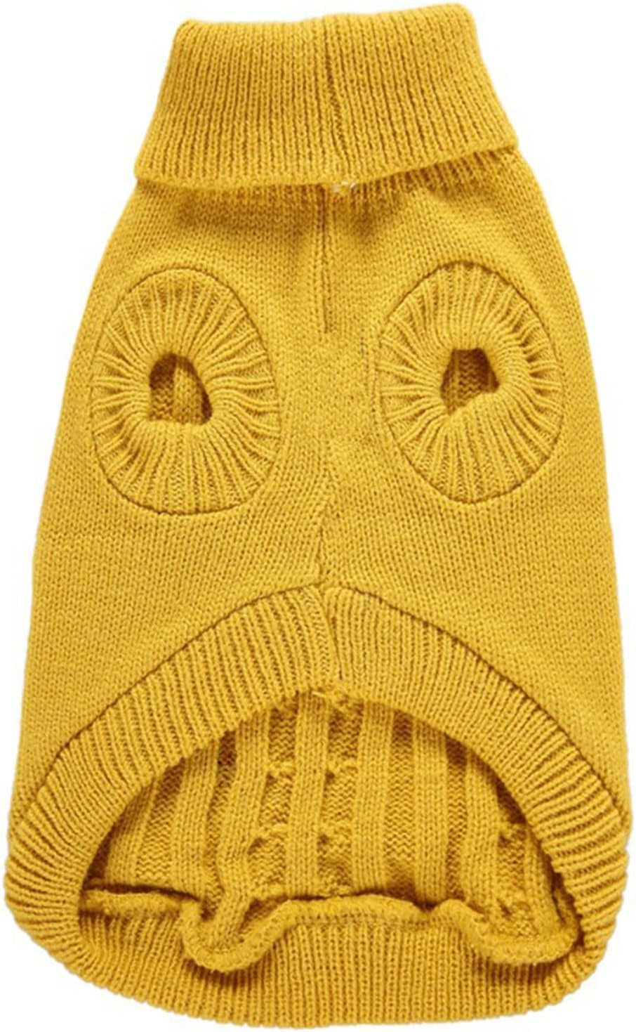 Small Dog Sweaters Knitted Pet Cat Warm Dog Sweatshirt Winter Clothes Kitten Puppy Sweater (X-Small,Yellow)