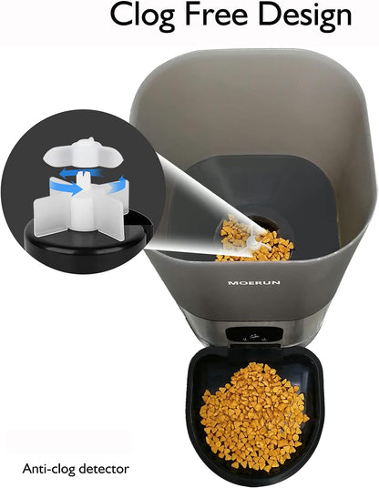 Automatic Dog Feeder 9L Automatic Cat Feeders Food Dispenser Automatic Timed Pet Feeder Dual Powered Mode Programmable Portion Control 20S Voice Recorder for Cats and Dogs