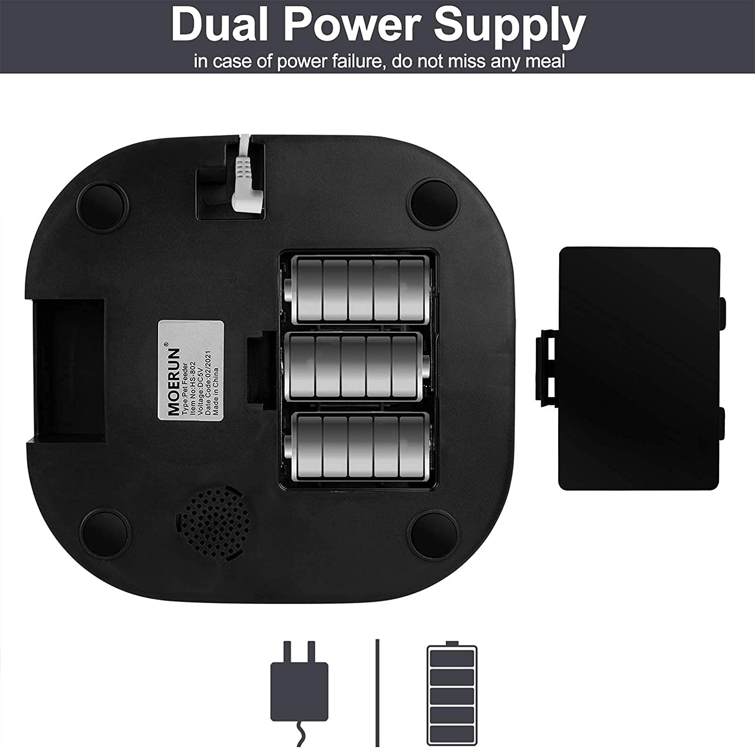 Automatic Dog Feeder 9L Automatic Cat Feeders Food Dispenser Automatic Timed Pet Feeder Dual Powered Mode Programmable Portion Control 20S Voice Recorder for Cats and Dogs