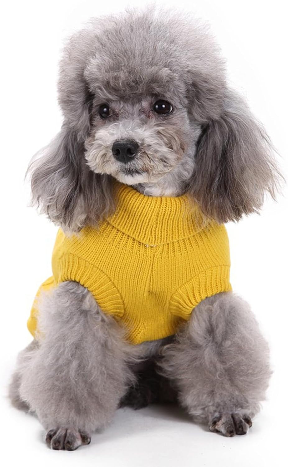 Small Dog Sweaters Knitted Pet Cat Warm Dog Sweatshirt Winter Clothes Kitten Puppy Sweater (X-Small,Yellow)